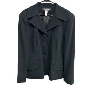Jones New York Womens Black Button-Up Blazer Jacket Sz 22WP Petite
